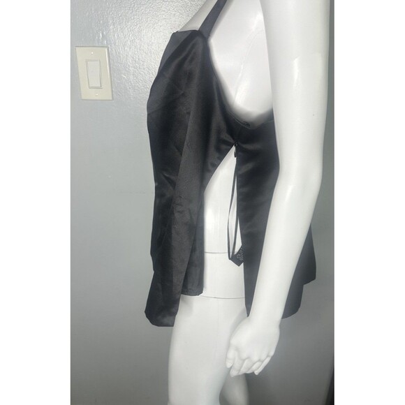 Dressbarn Blouse Women's 14 Black Satin Office Chic Casual Top - Picture 4 of 8